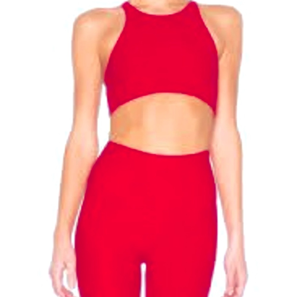 ONZIE SELENITE LEGGINGS & BRA SET IN RED SIZE XS